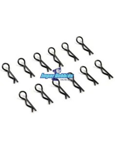 Clips de carrocería negro Mini para Escala 1/24 (10 U.) Fussion FS-WD001 - Clips de carrocería