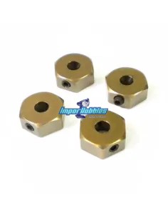 Hexágonos aluminio -1mm (4 Uds.) KM Racing HK-1 / Kyosho V-One HK408A - KM H-K1 - Ultimas Unidades - En Liquidación