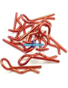 Clips de carrocería curvados escala 1/10 color rojo (10 Uds.) Fussion FS-WD011 - Clips de carrocería