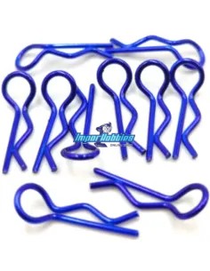 Clips de carrocería curvados escala 1/10 color azul (10 Uds.) Fussion FS-WD012 - Clips de carrocería