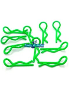 Clips de carrocería curvados escala 1/10 verde fluor (10...