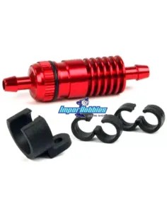 Filtro de combustible rojo & soporte Escala 1/10 - 1/8 Fussion FS-EG014 - Coches RC Nitro