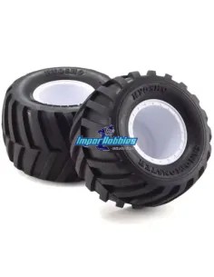 Ruedas pegadas en llanta blanca Kyosho Monster Tracker / Rage 2.0 / Mad Van EZTH001WS