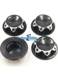Tuercas rueda seguridad negras 17mm 1.0mm (4 U.) Coches RC 1/8 Buggy / Truggy / GT Fussion FS-WN052BK