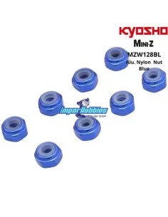 Tuercas de rueda de aluminio - Azules - Kyosho Mini-Z MR-03  / MR-04 / RWD / AWD / Buggy / Crawler MZW128BL - MZW13BL