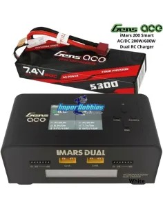 Combo / Pack batería - cargador - Imars Dual 200W - Lipo Stick 2S 7.4V 5300mah Deans Gens Ace