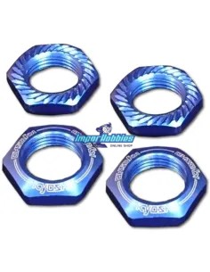 Tuercas rueda seguridad 17mm 1/8 serradas azules (4 Uds.) Kyosho IFW472BL - Kyosho Inferno 7.5 / Neo / Neo Race Spec - Repuesto 